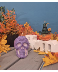 Candle "Skull with Flowers"