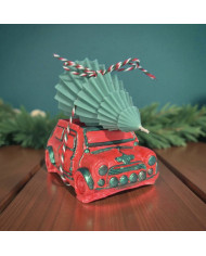 Κερί “Ρετρό Αυτοκίνητο με Χριστουγεννιάτικο Δέντρο”