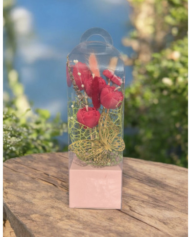 Small Gift Box with Flowers Pink