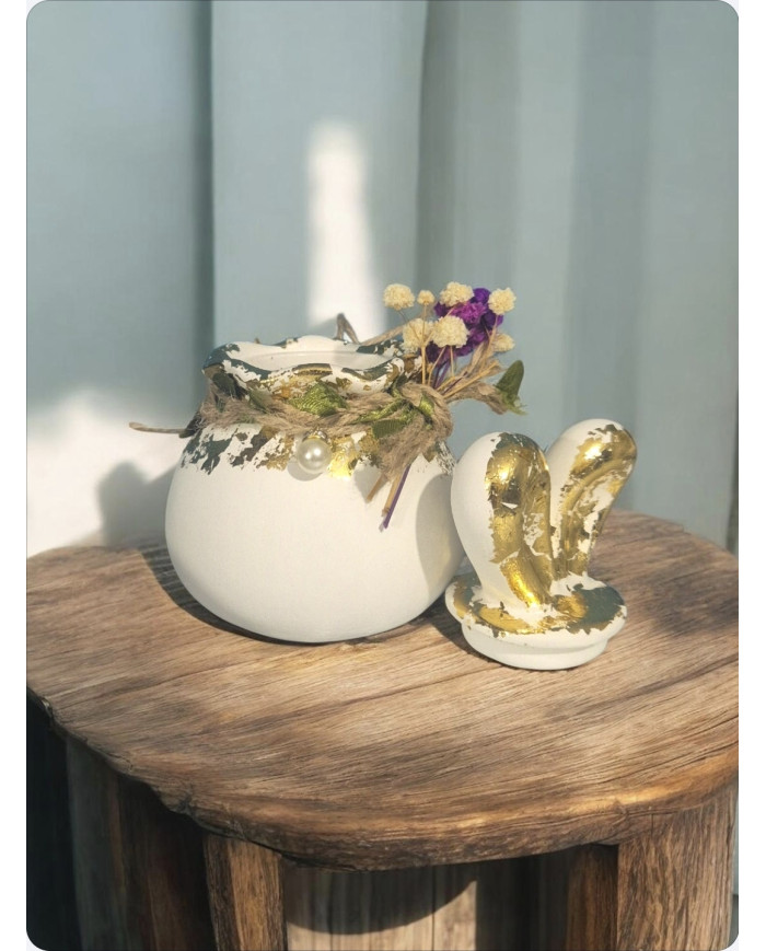 “Bunny” Candle in a Lidded Jar