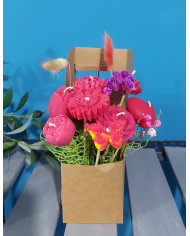 Elegant Kraft Paper Gift Bag with Flowers