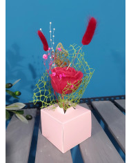 Small Gift Box with Flowers Pink